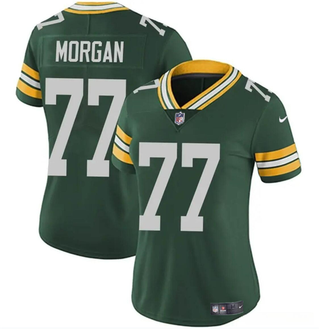 Women's Green Bay Packers #77 Jordan Morgan Green 2024 Draft Vapor Untouchable Limited Stitched Jersey(Run Small)